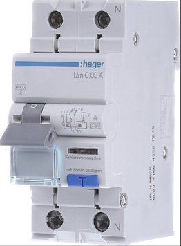 Авт. вык. ДИФ 1P+N 6kA C-32A 30mA A Hager