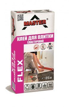 Клеюча суміш Master Flex, для кріплення оздоблювальних матеріалов в середині та зовні будівель (25кг)